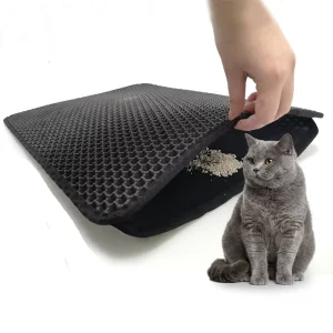 Non-Toxic Odorless Eco-Friendly EVA Polymer Sheet Dual Layer Honeycomb Design Cat Litter Mat Waterproof Washable
