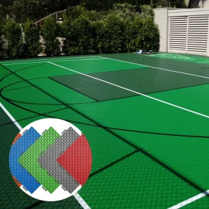 Non slip 100% Virgin PVC Sport Flooring Tiles for Basketball Courts ISO Certified 4.5 8mm Thickness