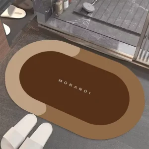 Nordic Rubber Bath Mat Water-absorbent Quick-dry Non-slip Eco-Friendly Hotel & Home Use Toilet Door Floor Mat