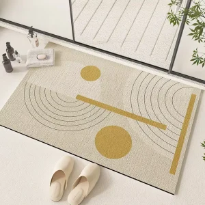 Nordic Style Indoor Outdoor Entrance Door Mats Minimalist Modern Striped Rubber Mat for Home or Hotel Use