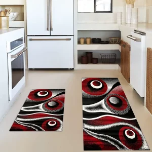 Nordic Two-Piece Kitchen Mat Set, Long Water- and Oil-Absorbent Dirt-Resistant Floor Mats