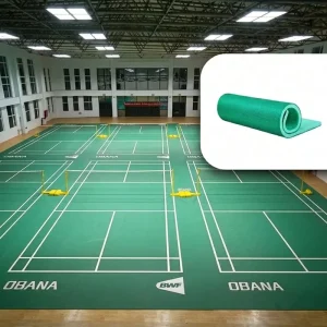 OBANA 4.5mm Model Sport Flooring Adhesive PVC Plastic Vinyl Indoor Badminton Court Mat Roll Anti Bacterial Eco Friendly 3 Year