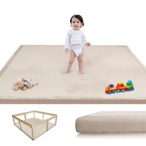 OEM Custom 3.5cm Thick Foam Mat for Baby Playpen Modern Solid Color Coral Velvet Tatami Mat Skin Friendly Kids Play Mat