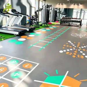 OEM Gym Vinyl PVC Flooring Roll Digital 3D Printed Mat