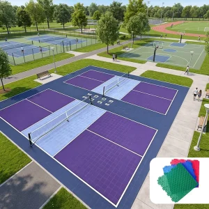 OEM Interlocking Pickleball Court Floor Tiles Outdoor Sports Court Flooring Custom Color PP Modular Court Mat for Commercial Use