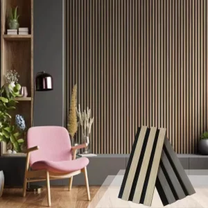 OEM Popular Colors Wood Slat Acoustic Wall Panel Easy Install Sound Absorbing Decorative Panel for Office Interior Wall Design