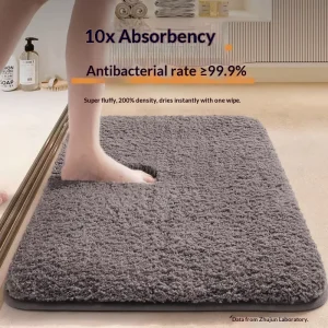 OEM Woven Polyester Square Solid Color Eco-friendly Customizable Bathroom Toilet Door Mat Super Absorbent Non-slip Modern