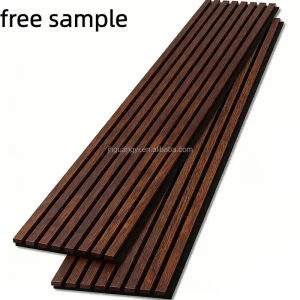 Oak Acoustic Slat Wood Wall Panels Modern Design Wooden Veneer Akupanels Soundproof for Living Room Decoration APK011