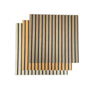 Oak Color Environmental WPC Acoustic Diffuser Modern High Quality Durable Fireproof Commercial Use Apartment Decorative Wall