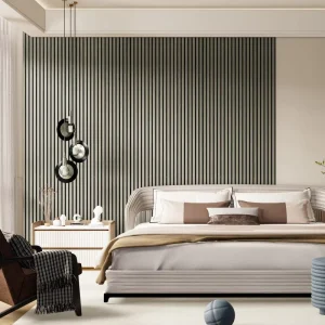 Oak Wood Acoustic Wall Panels with Sound Absorption Wooden Slat Wall Design Solution