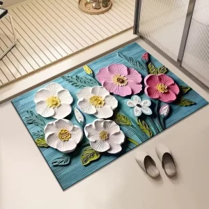 Odorless Rubber Non-Slip Water-Absorbent Quick-Drying Floor Mat and Bath Mat, Soft, for Bathroom and Home