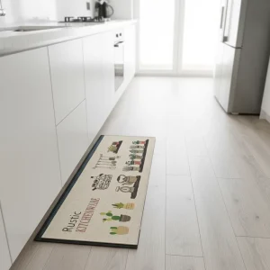 Oil-resistant Washable Cushioned Floral Door Mat Carpet Kitchen Mat Set Custom Design Waterproof Novelty Adult Modern