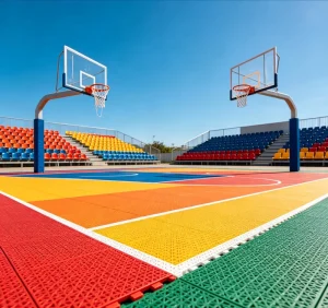 High Density Artificial Rubber PP Interlocking Outdoor Basketball Court Floor Tiles