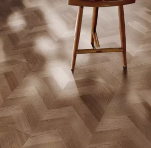 Oushe SPC Herringbone Floor Tiles 5mm Thick Waterproof Anti Slip Surface Wpc Piso