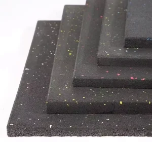 Noise Reduction Anti-slip SBR+EPDM Material Fitness Rubber Mat Indoor Safety Rubber Flooring Gym Tiles Sheet 15-50mm Thickness