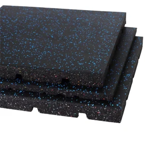 Outdoor 1x1m Rubber Gym Floor Mat 2cm Shock Absorption