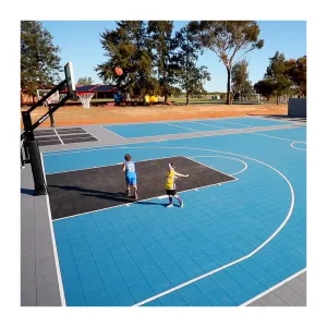 Outdoor 3×3 Basketball Court Artificial Grass Modular Waterproof Eco Friendly Anti Slip Tiles Noise Reduction Backyard Sports