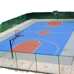 Outdoor 80mm Thick Waterproof Durable Elastic Sports Flooring PU Basketball Court Material for Indoor Outdoor School