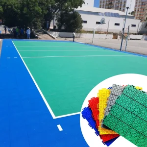 Outdoor Anti skid Basketball Court Floor Tiles PP Interlocking Sport Floor Tennis Court Floor Tile