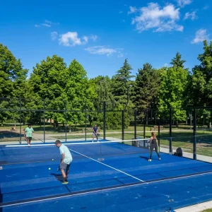 Outdoor Artificial Flooring Customized Panoramic Single Tennis Roof Cover Grass Turf Accessories Complete Padel Court Glass