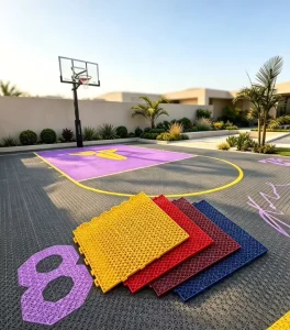 Outdoor Backyard Basketball Court Flooring DIY Plastic 3v3 Basketball PP Interlocking Flooring Tiles Anti Slip Modular Shock