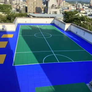 Outdoor Basketball Badminton Court Modular Interlocking Polypropylene Floor Tiles 12mm Thick Waterproof