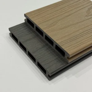 Outdoor Co-Extrusion WPC Decking with Rectangle Holes and Brushed Wood-Plastic Composite Finish