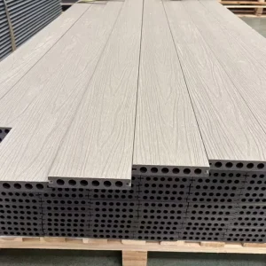 Outdoor Composite WPC Decking Wood Look Round Hole Co-extrusion Flooring