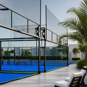 Outdoor Double Padel Court Complete Set with Tempered Glass and Turf