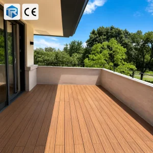 Outdoor Durable Waterproof WPC Composite Decking Tiles 18mm Embossed