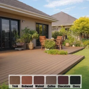 Outdoor Fireproof Rectangle WPC Interlocking Decking Tiles for Garden and Park Use Solid Wood Plastic Composite Teak Flooring