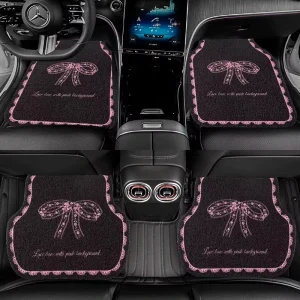 Outdoor Four-Piece Square Bohemian Style Machine Made Anti-Slip Backing 5mm Thick Polyester Car Mat Set Floor Mats