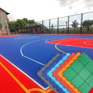 Outdoor Half Basketball Court Modular Interlocking Flooring for Backyard Mini Courts