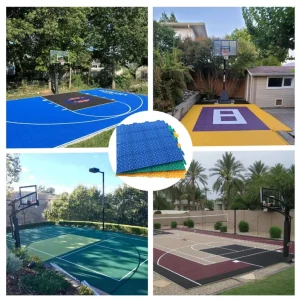 Outdoor Indoor Interlocking Floor Tiles Mats PP EPU Plastic Basketball Court Flooring 14mm Thickness