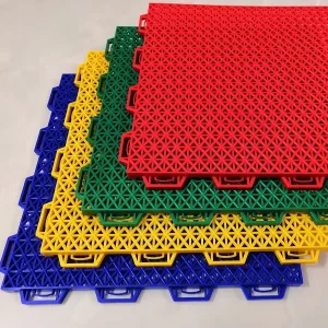 Outdoor Interlocking Anti-Slip Vinyl Basketball Court Tiles for School Use, High Cushion