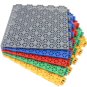 Outdoor Interlocking Flooring Tiles for Multi-Court Use, Elastic, with Elastic Pad, for Basketball Courts