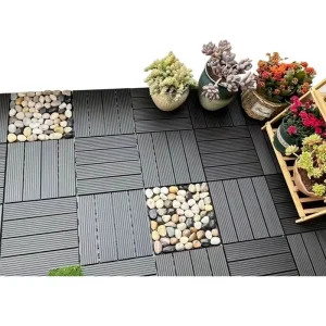 Outdoor Interlocking WPC Decking for Balcony Terrace Courtyard Self-Install Nordic Design Moisture-Proof