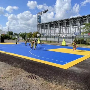 Outdoor Marking Half Basketball Rubber Floor Court Carpet Cost Outside Basketball Courts Floor Tile Plastic Foor Mat