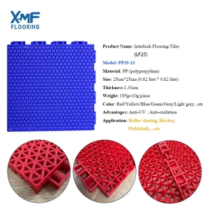 Outdoor PP Interlocking Sports Flooring Tiles for Basketball and Pickleball Courts