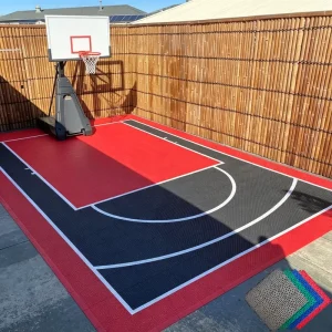 Outdoor PP Portable Interlocking Basketball Court Flooring Tiles 15.8mm Thickness Shock Absorption