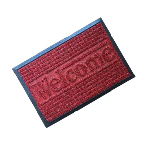 Outdoor PP Rubber Floor Mat Tufted Water Absorbent Entrance Rug Reversible Washable Welcome Grass Pattern