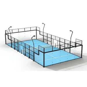 Outdoor Padel Court Full Set 50mm Waterproof Flooring Tempered Glass Heat Resistant Steel Roof for Sports Venues