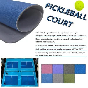 Outdoor Pickleball Court Flooring Roll Professional Anti-Slip Pickleball Sports Floor Mat 3mm Thick
