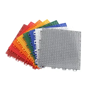 Outdoor Plastic Interlocking Floor Tiles for Basketball and Volleyball Courts, Anti-Slip, 15mm