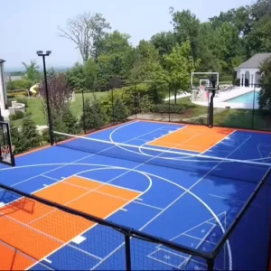 Outdoor Plastic Modular Interlocking Sports Flooring for Basketball, Volleyball, and Tennis Courts