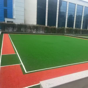Outdoor Red Curly Artificial Grass Putting Green for Gateball Field Training Playground