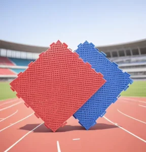 Outdoor Rubber Plastic Interlocking Sports Flooring Tiles Anti-Slip Waterproof Shock Absorption