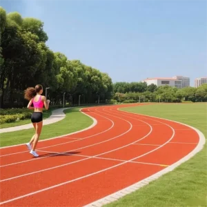 Outdoor Rubber Track Surface Base with 13 mm Rubber Particles, Shock Absorption, Anti-Slip