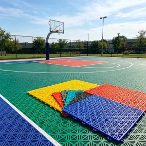 Outdoor SPC Waterproof Sports Decking Tiles for Basketball Court Flooring with Warranty