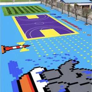 Outdoor School Basketball Court PP Sports Flooring High Strength Water Resistant Suspended Design